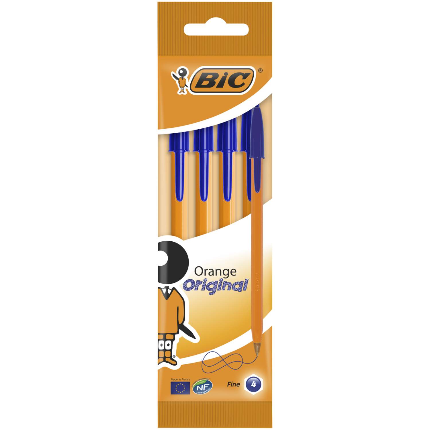 Ручка шариковая BIC Orange Original Пакет x4 синий - отзывы покупателей на  Мегамаркет