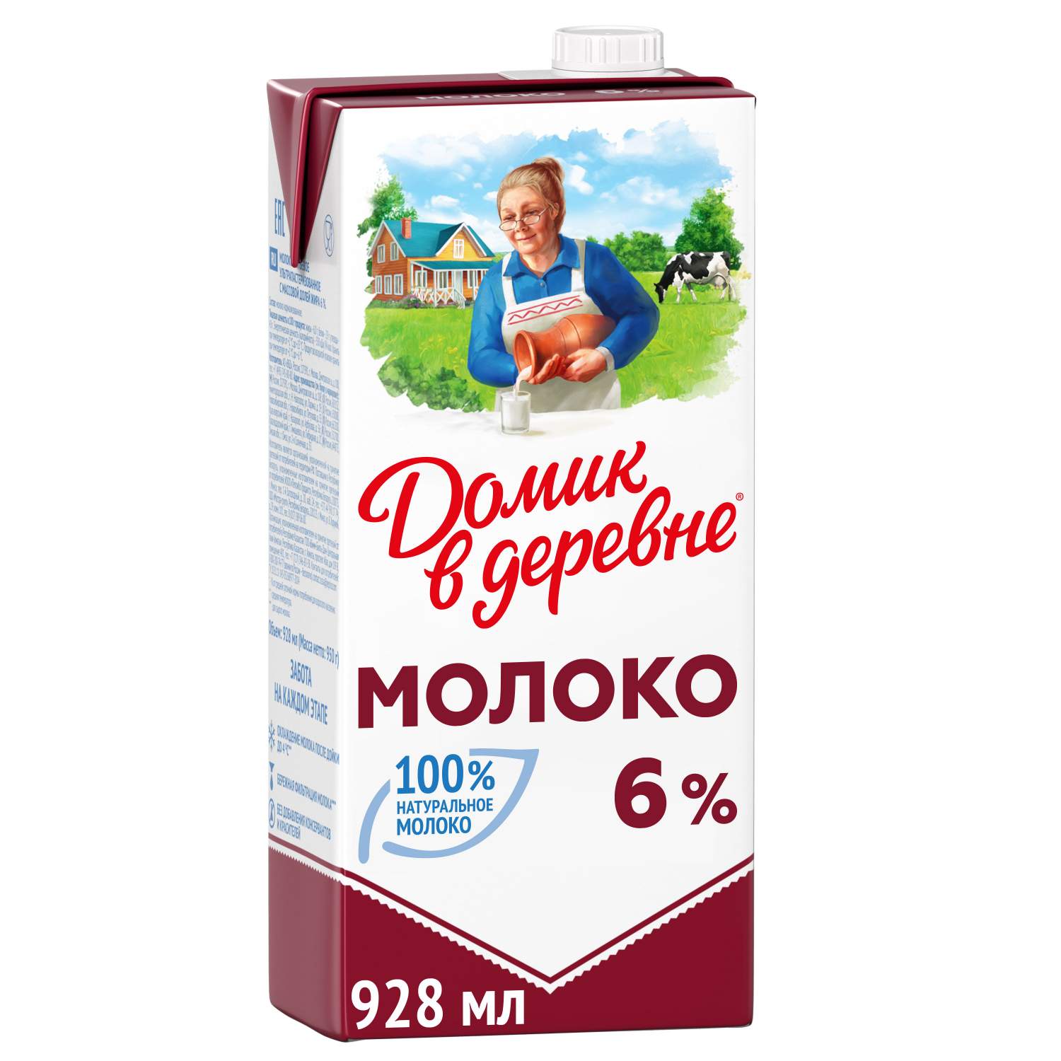 Купить молоко Домик в деревне ультрапастеризованное 6% 950 г, цены на  Мегамаркет | Артикул: 100023697625