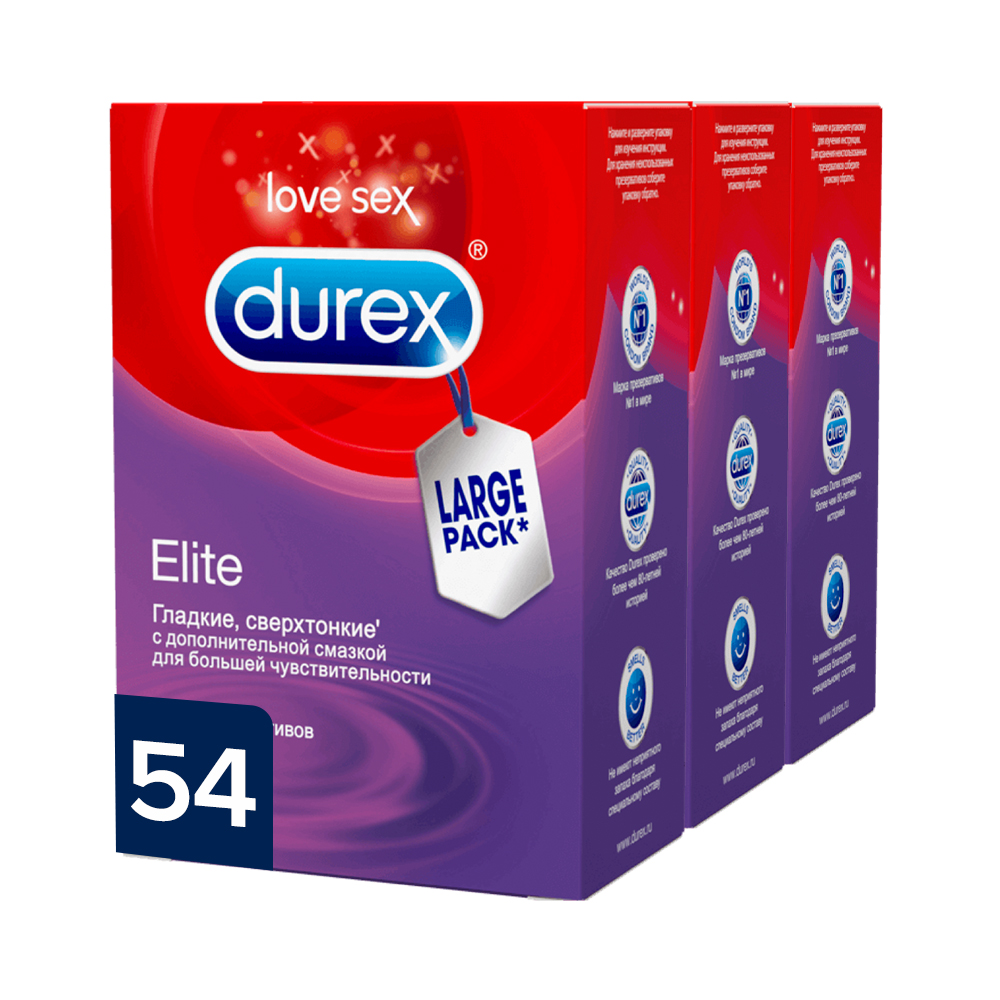 Набор презервативов Durex Elite Сверхтонкие 3х18 шт - отзывы покупателей на  Мегамаркет