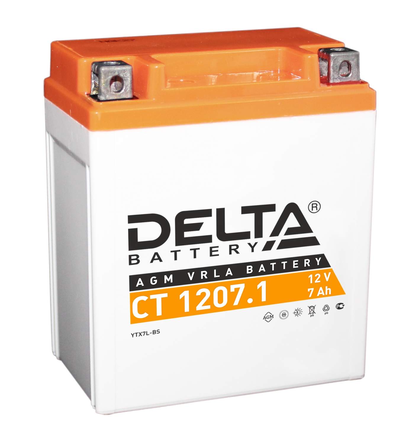 Аккумулятор Delta Battery Мото Agm 7 А/Ч Обратная R+ CT12071 - отзывы  покупателей на Мегамаркет | 100023198228