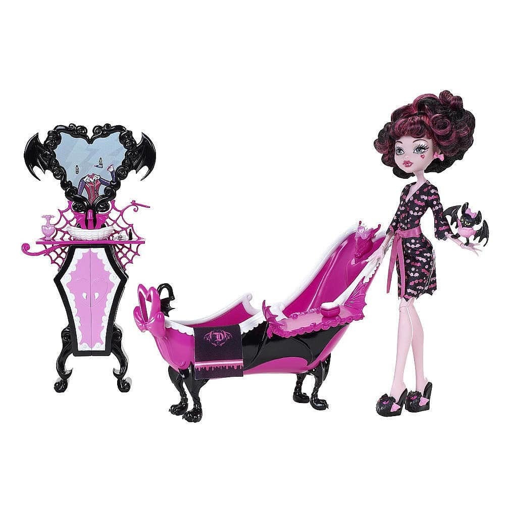 Игровой набор с куклой Monster High Дракулаура с ванной комнатой X4496 –  купить в Москве, цены в интернет-магазинах на Мегамаркет