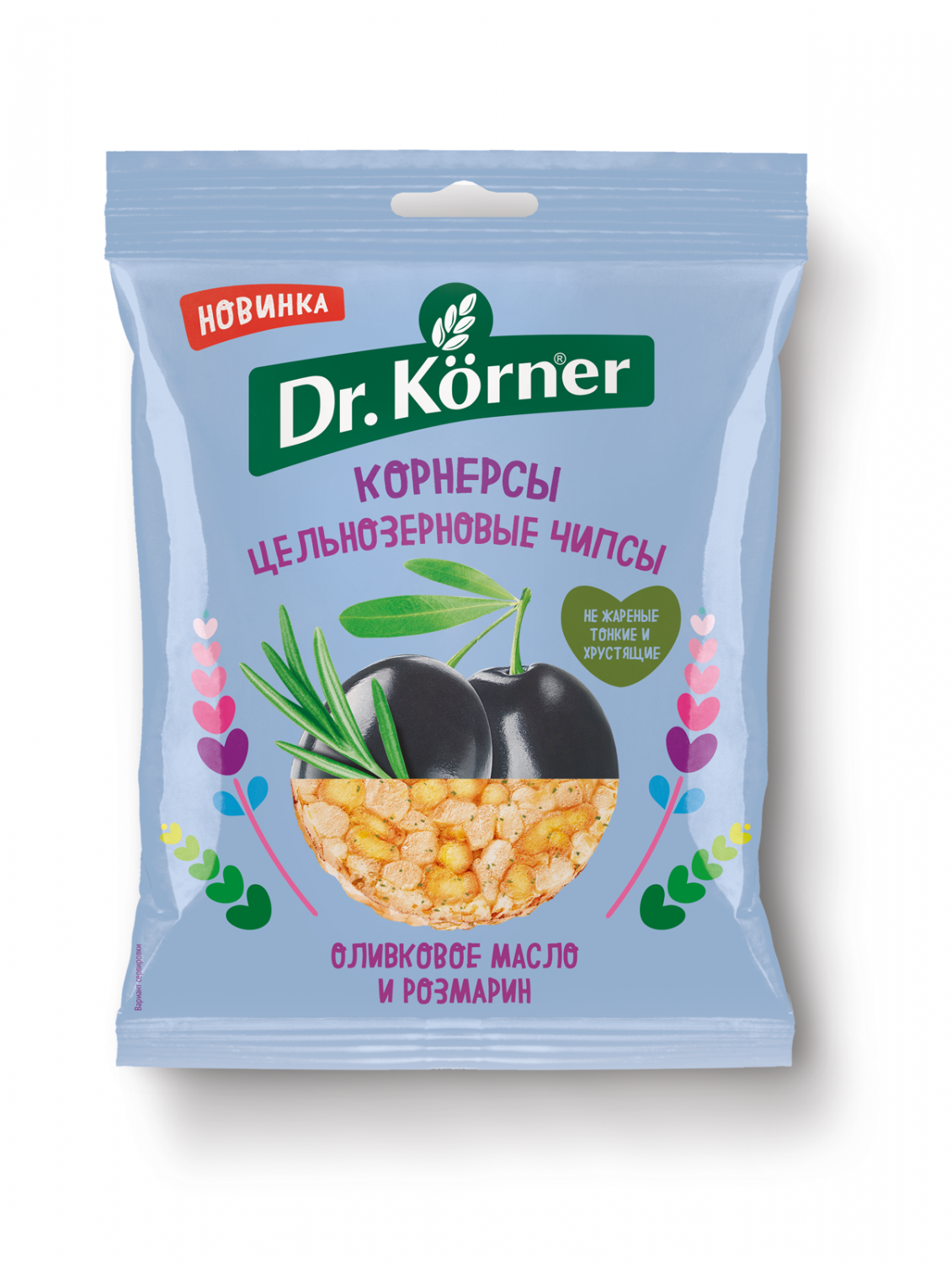 Чипсы Dr.Korner цельнозерновые кукурузно-рисовые с оливковым маслом и  розмарином 50 г - отзывы покупателей на маркетплейсе Мегамаркет | Артикул:  100023644829