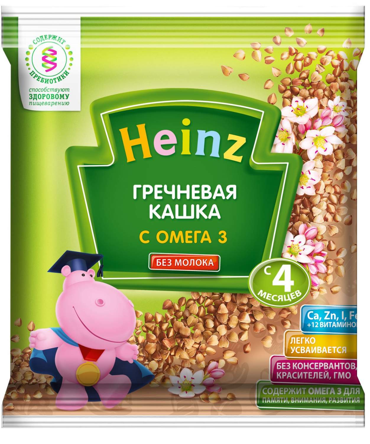 Каша молочная heinz гречневая с 4 мес 250 г