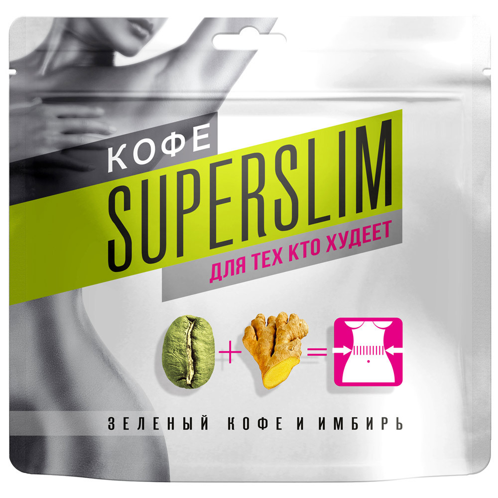 Купить напиток Superslim кофейный растворимый с зеленым кофе и имбирем 42  г, цены в Москве на Мегамаркет | Артикул: 100032456104