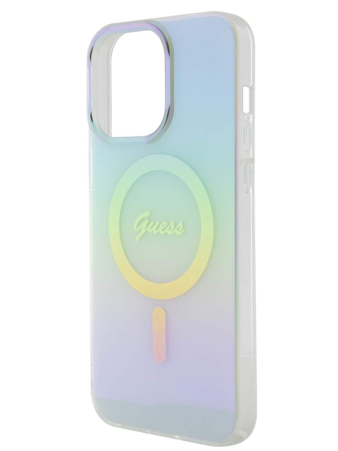 Чехол Guess для iPhone 15 Pro с MagSafe Script printed logo, радужный  мятный, купить в Москве, цены в интернет-магазинах на Мегамаркет