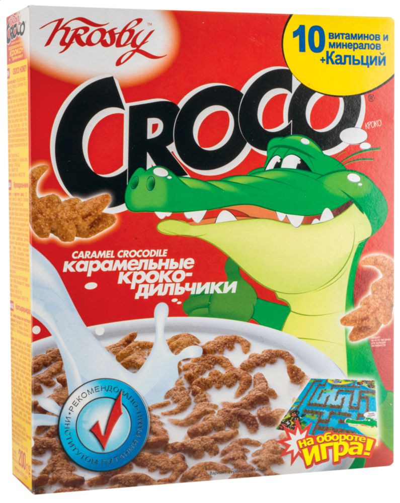 Купить быстрый завтрак croco Krosby карамельные крокодильчики 200 г, цены  на Мегамаркет | Артикул: 100023380232