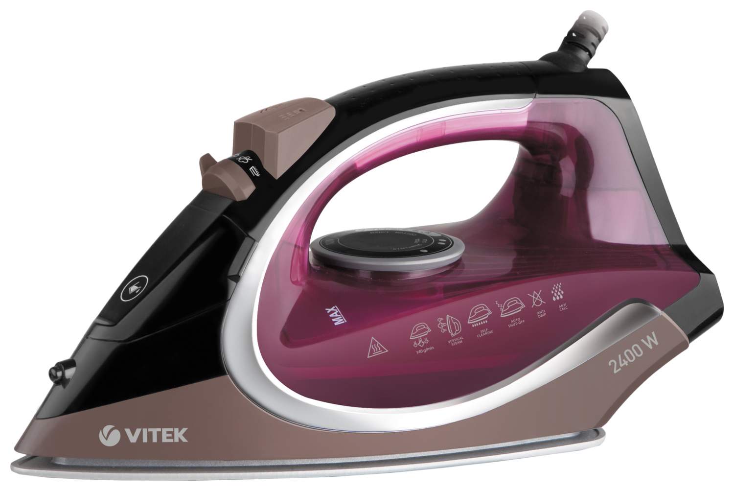 Утюг VITEK VT-8309 Purple/Black, купить в Москве, цены в интернет-магазинах  на Мегамаркет