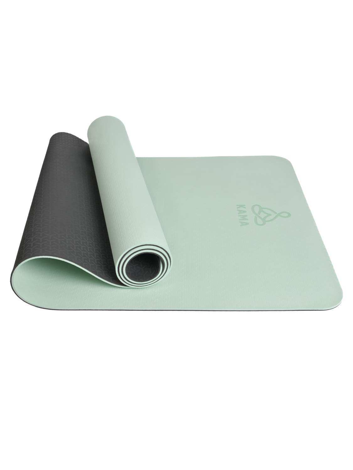Коврик для йоги и фитнеса KAMA YOGA TPE, 6 мм, 183 x 61 см, зеленый, чехол + ремешок - купить в Москве, цены на Мегамаркет