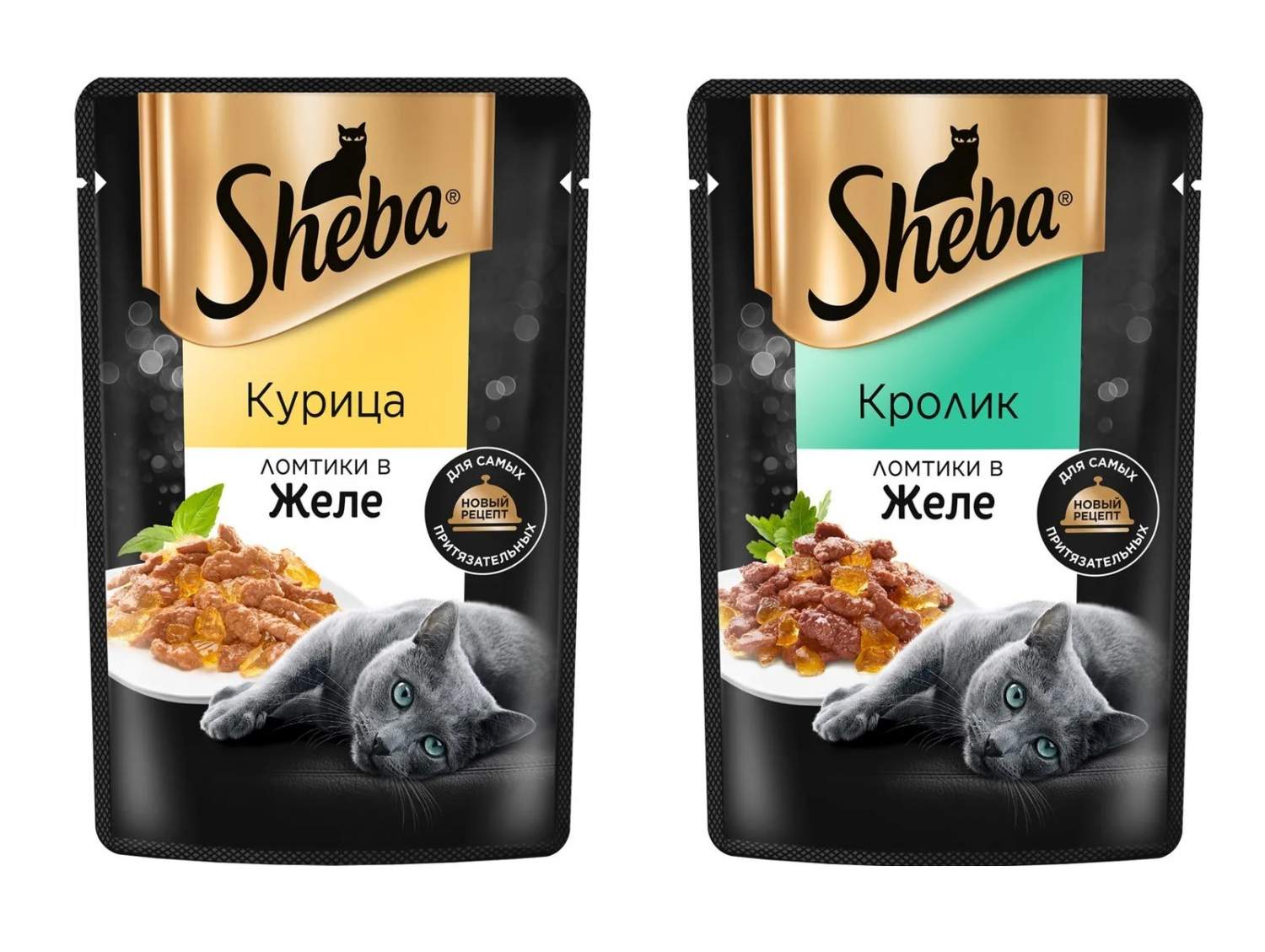 Влажный корм для кошек Sheba Pleasure с кроликом и курицей, ломтики в желе,  24 шт по 75г - отзывы покупателей на Мегамаркет