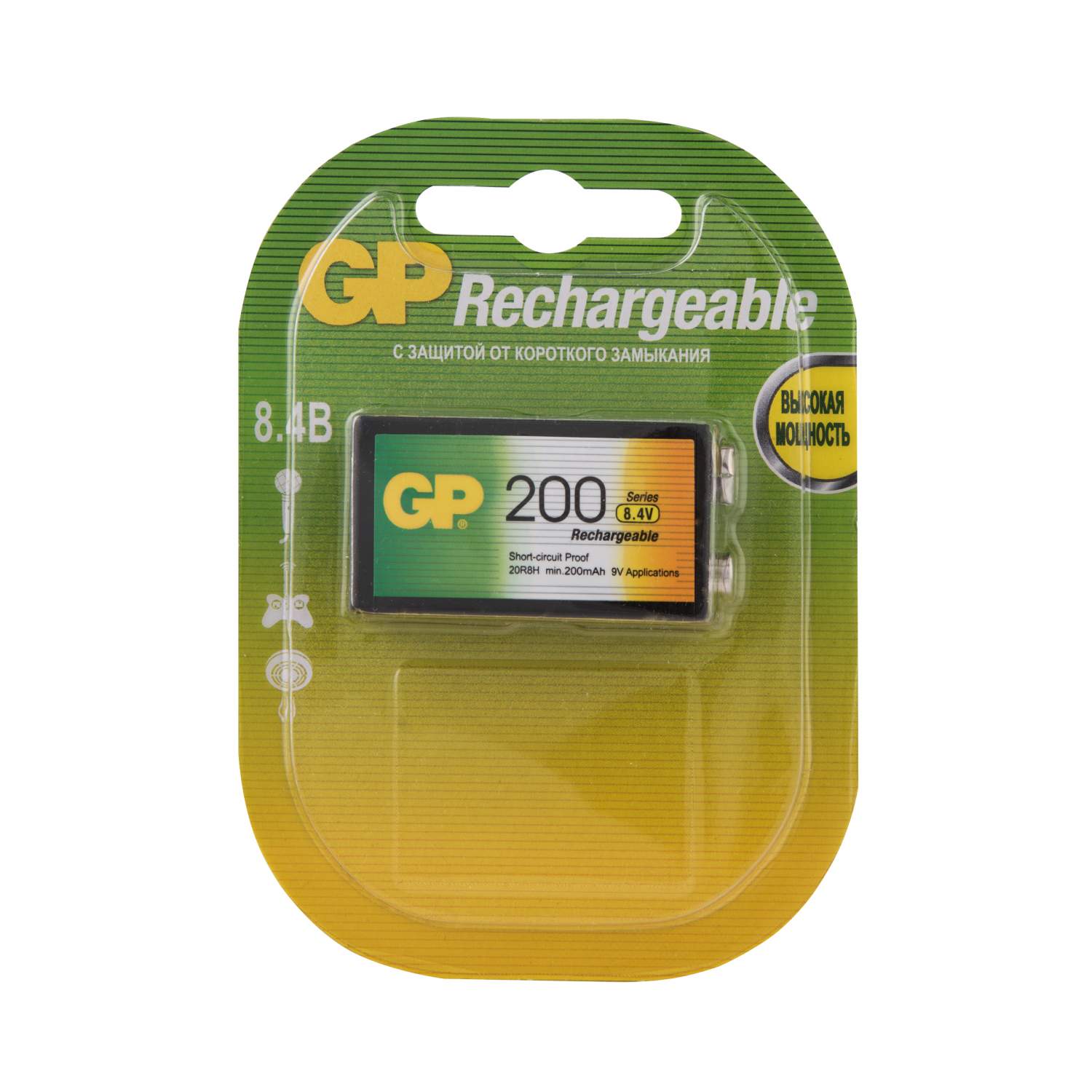 Аккумуляторная батарея GP 9V (крона) 200 мАч, 1 шт - купить в Москве ...