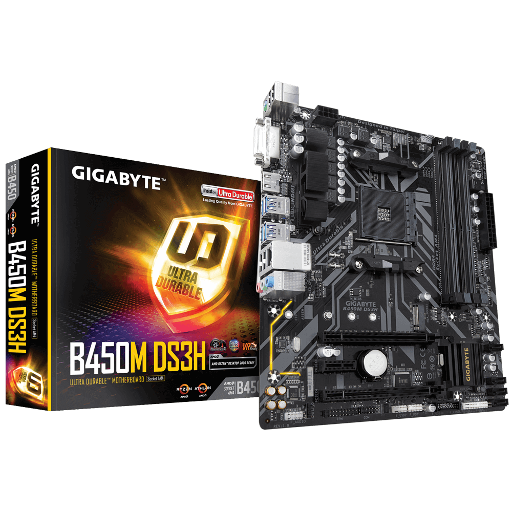 Материнская плата GIGABYTE B450M DS3H - отзывы покупателей на маркетплейсе  Мегамаркет | Артикул: 100026986573