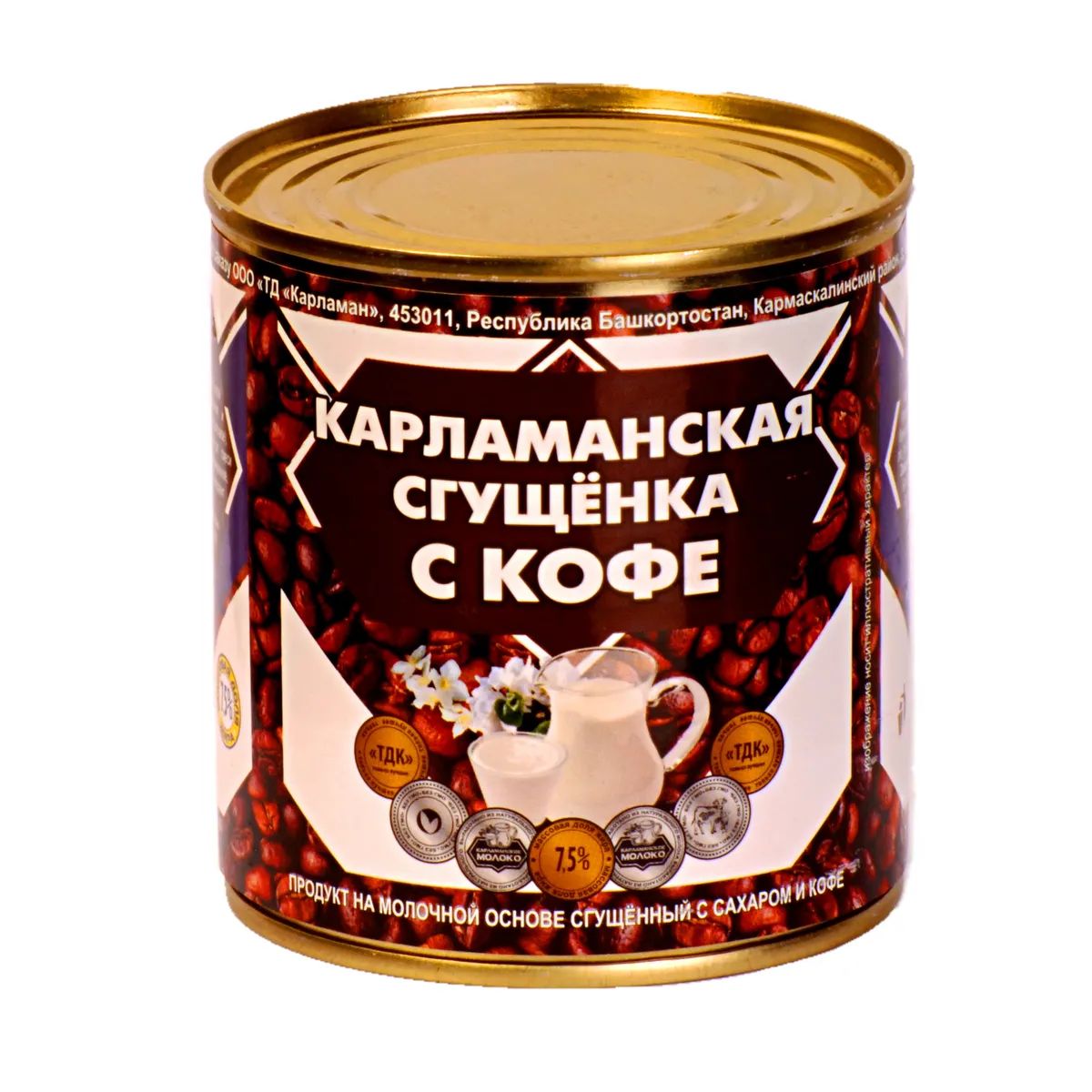 Купить молоко сгущенное Карламанское с сахаром и кофе 7,5% 370 г, цены на  Мегамаркет | Артикул: 600007640942