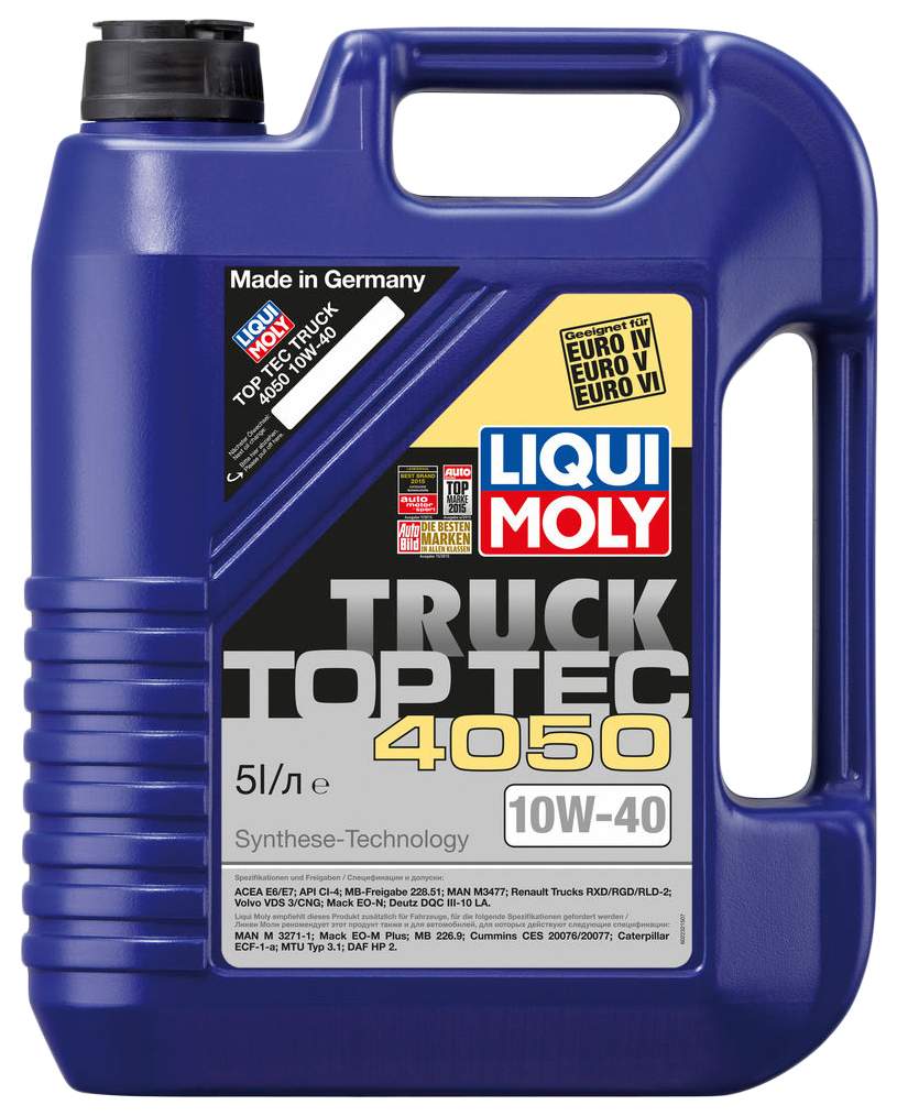 Моторное масло Liqui Moly Top Tec Truck 4050 10W40 5л – купить в Москве,  цены в интернет-магазинах на Мегамаркет