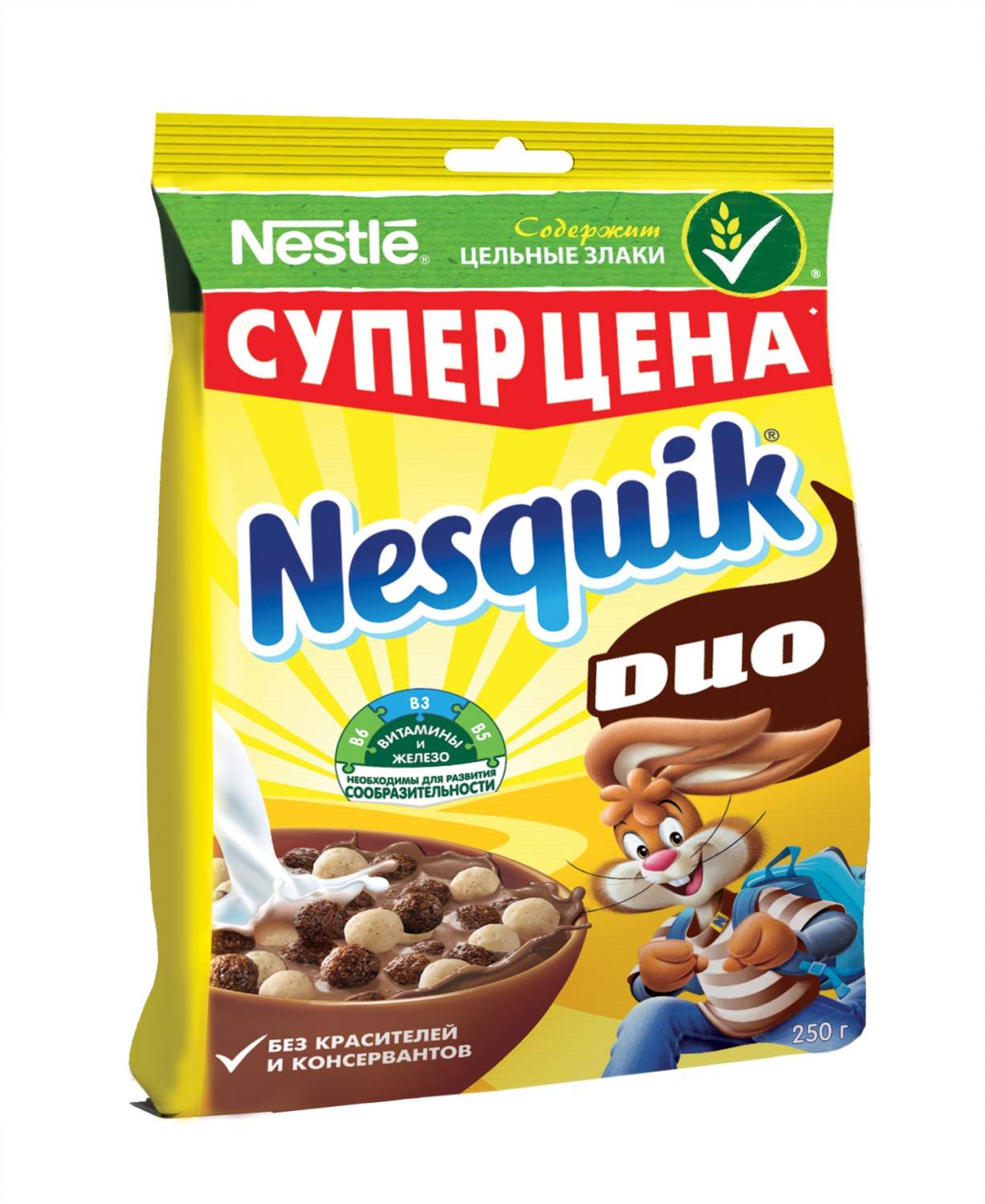 Готовый завтрак Nesquik duo шоколадный 250 г - отзывы покупателей на  маркетплейсе Мегамаркет | Артикул: 100023378944