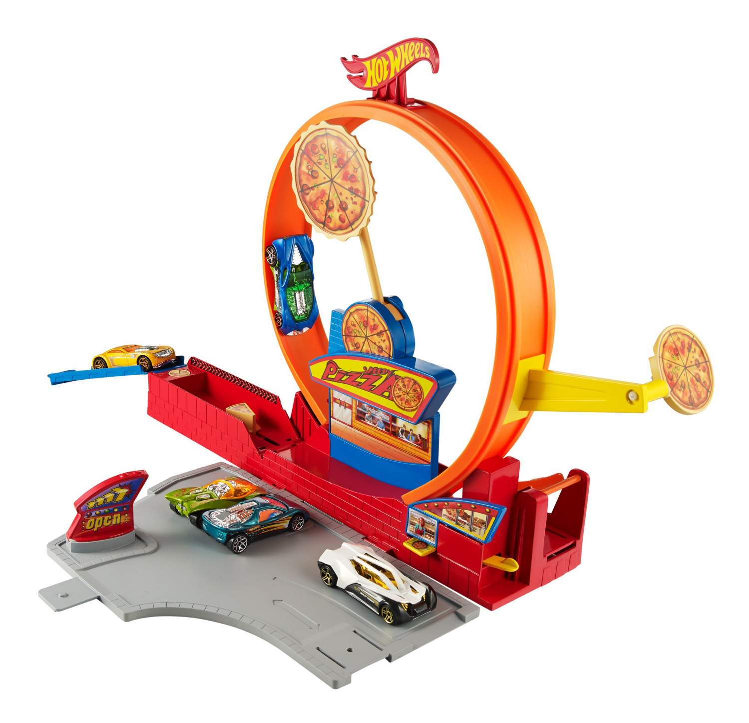 Скоростной трек hot wheels. Трек хот Вилс пицца. Хот Вилс скоростная пицца. Hot Wheels x9295. Хот Вилс машинка пицца