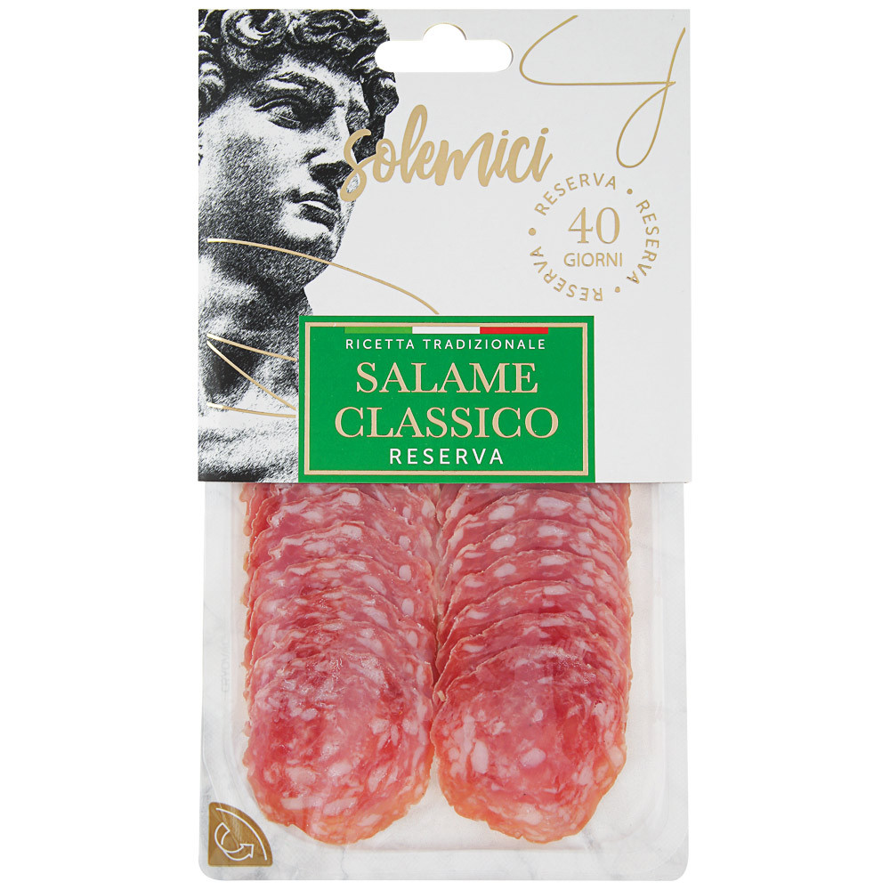 Купить колбаса сыровяленая Solemici Salame Classico Reserva Салями Классико  Резерва нарезка 70 г, цены на Мегамаркет | Артикул: 100032458572