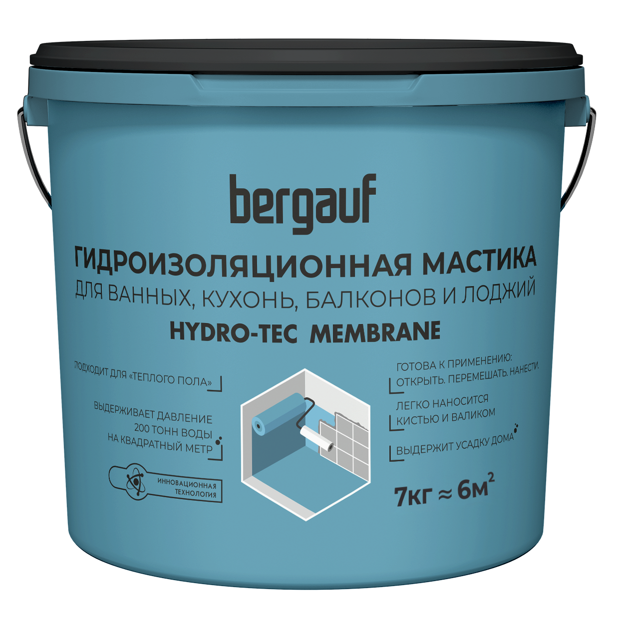 Мастика гидроизоляционная Bergauf Hydro-Tec Membrane, 7 кг купить в  интернет-магазине, цены на Мегамаркет