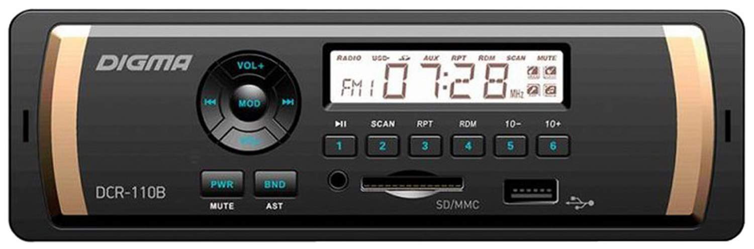 Купить автомобильная магнитола Digma DCR-110B 4x22Вт, цены в Москве на ...