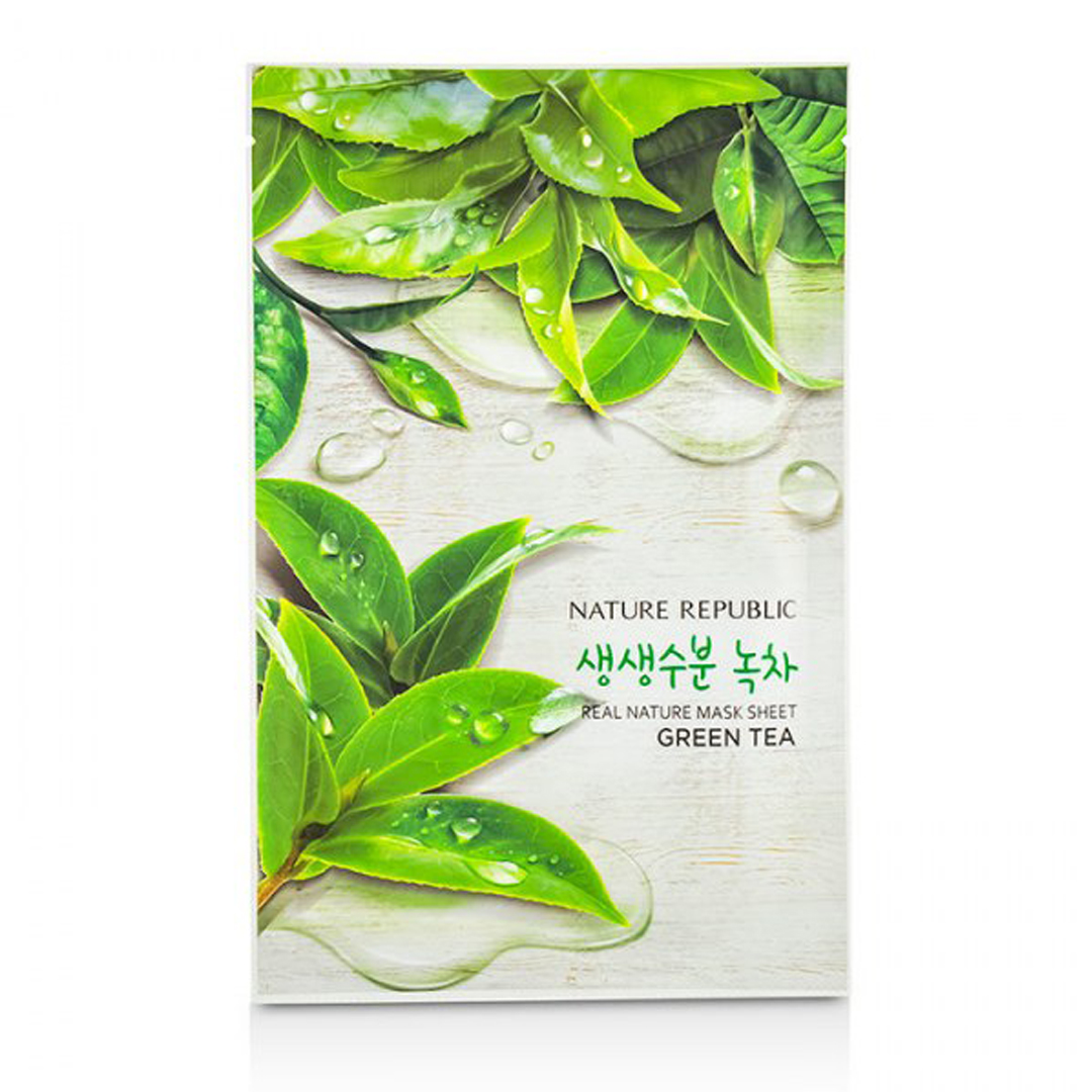 Купить маска для лица листовая REAL NATURE GREEN TEA MASK SHEET 23гр, цены  на Мегамаркет | Артикул: 100025490952