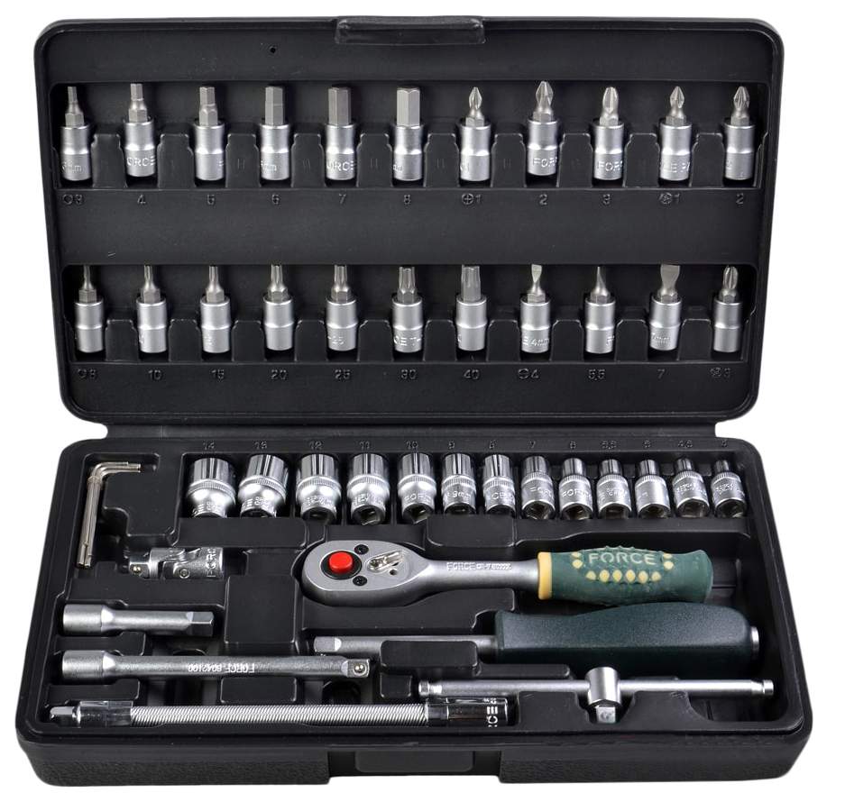 Набор инструментов Force 46 предметов 1/4 Socket set, 6-ти гр, головки,  2462 купить в интернет-магазине, цены на Мегамаркет