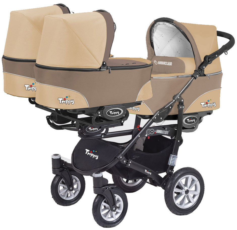 Коляска для тройни и погодок Babyactive Trippy Cappuccino Beige – купить в  Москве, цены в интернет-магазинах на Мегамаркет