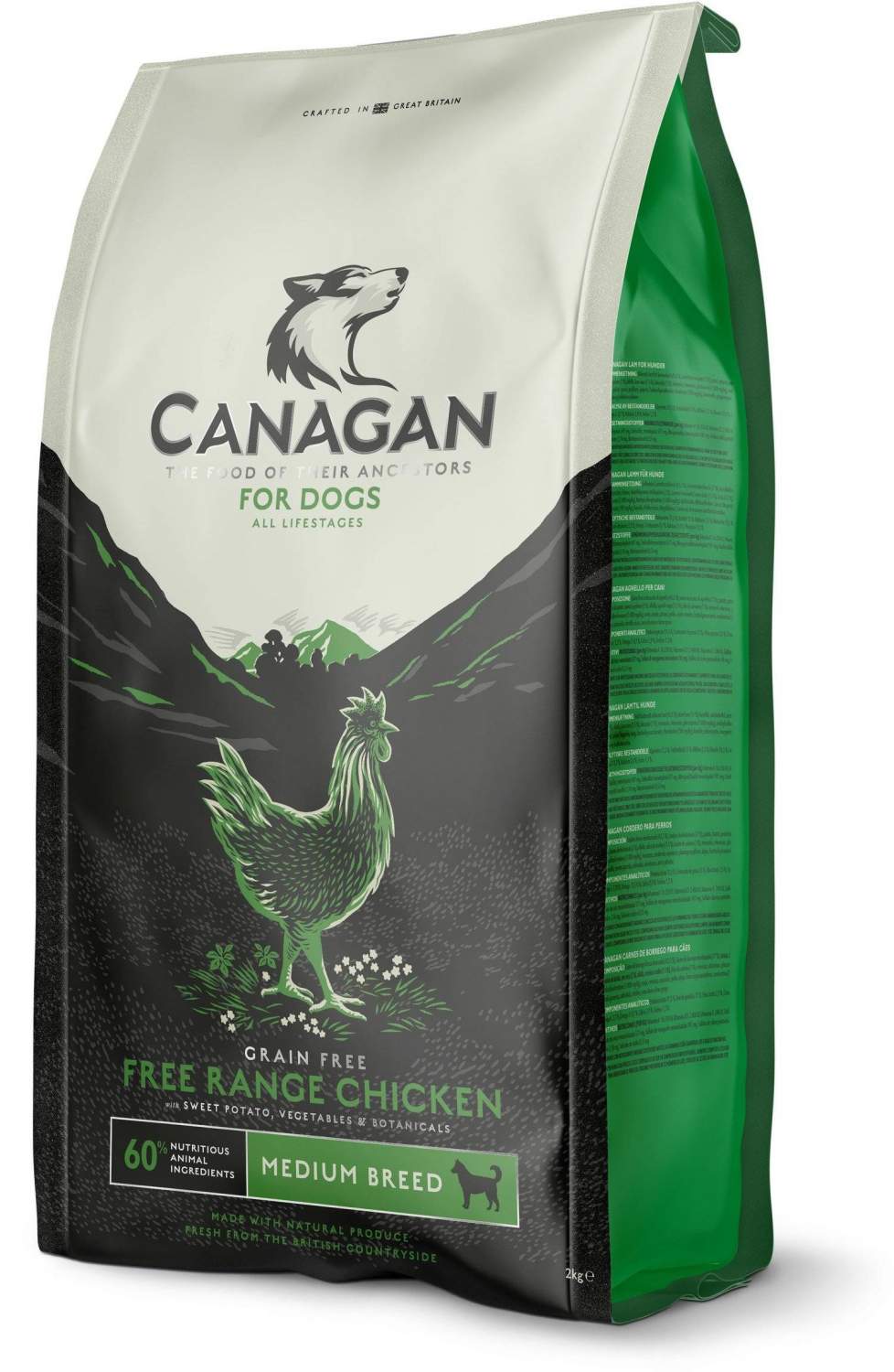 Сухой корм для собак Canagan Gf Free-Run Chicken, для средних пород,  цыпленок, 2 кг – купить в Москве, цены в интернет-магазинах на Мегамаркет