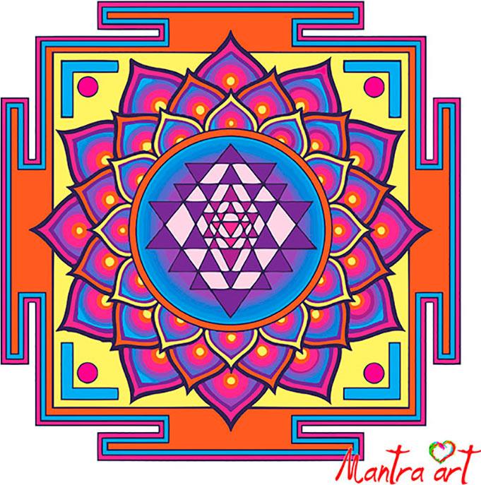 Шри-янтра мандала Раскраска | Дизайн татуировки в виде узора мандала, Мандала, Раскраски