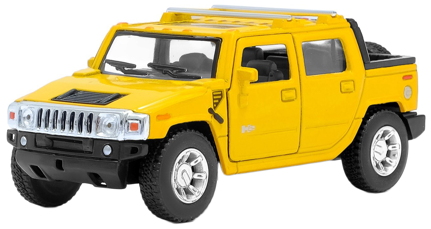 Машина металлическая Hummer H2 SUT, масштаб 1:40, открываются двери,  инерция Kinsmart – характеристики на Мегамаркет