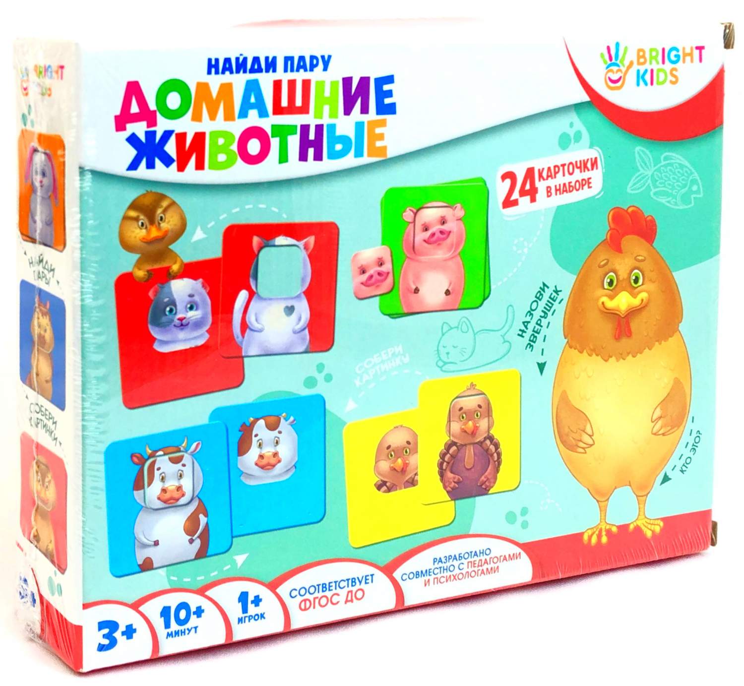 Развивающая настольная игра Bright Kids Домашние животные. Найди пару  110078 – купить в Москве, цены в интернет-магазинах на Мегамаркет