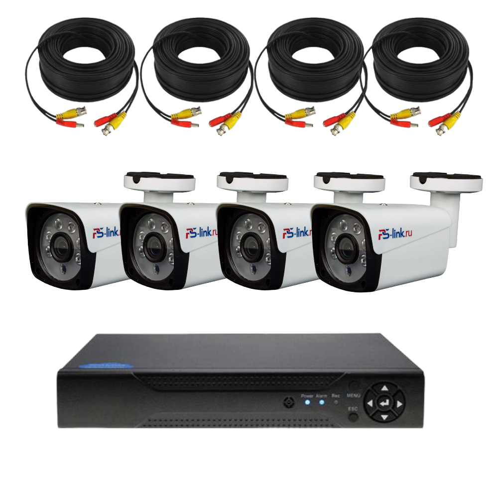 Комплект видеонаблюдения Ps-Link AHD 5Мп KIT-C504HD 4 камеры для улицы .