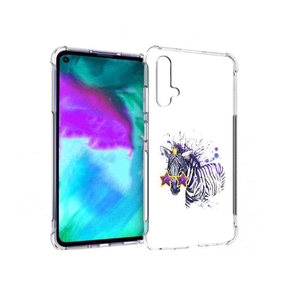 Чехол бампер MyPads акварельная зебра для Huawei nova 5T противо, купить в  Москве, цены в интернет-магазинах на Мегамаркет