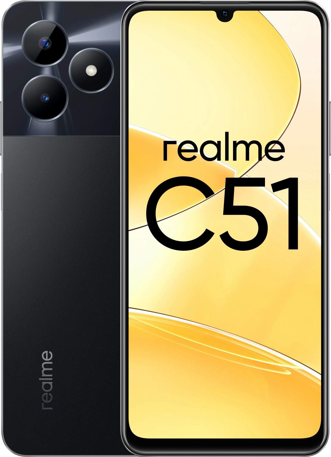 Смартфон Realme C51 4/128GB Black Carbon (RMX3830), купить в Москве, цены в  интернет-магазинах на Мегамаркет