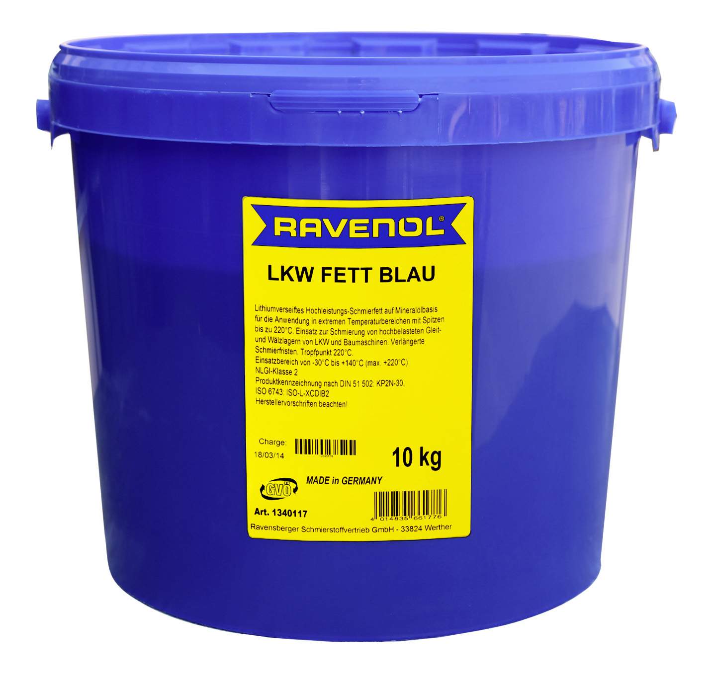 Смазка RAVENOL LKW Fett Blau 10 кг - купить в Москве, цены на Мегамаркет