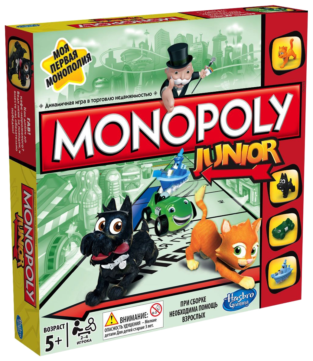 Купить экономическая настольная игра HASBRO Моя первая Monopoly, цены на  Мегамаркет | Артикул: 100023701764