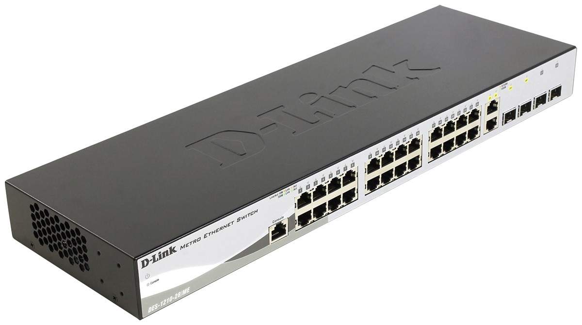 Коммутатор D-Link DES-1210-28/ME/B3B Black, купить в Москве, цены в  интернет-магазинах на Мегамаркет