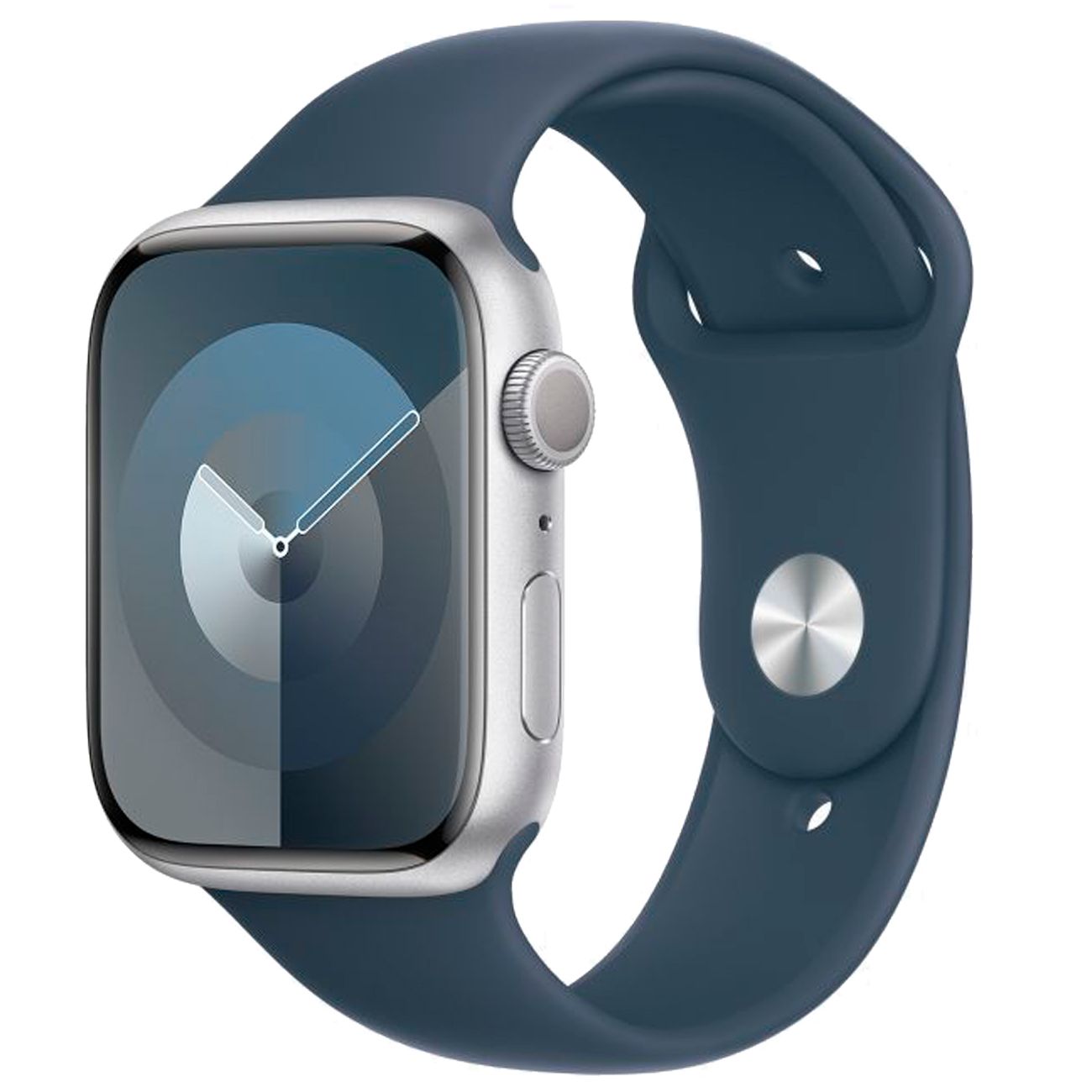 Смарт-часы Apple Watch S9 GPS 45mm Silver Aluminium Case with Storm Blue  Sport Band M/L, купить в Москве, цены в интернет-магазинах на Мегамаркет