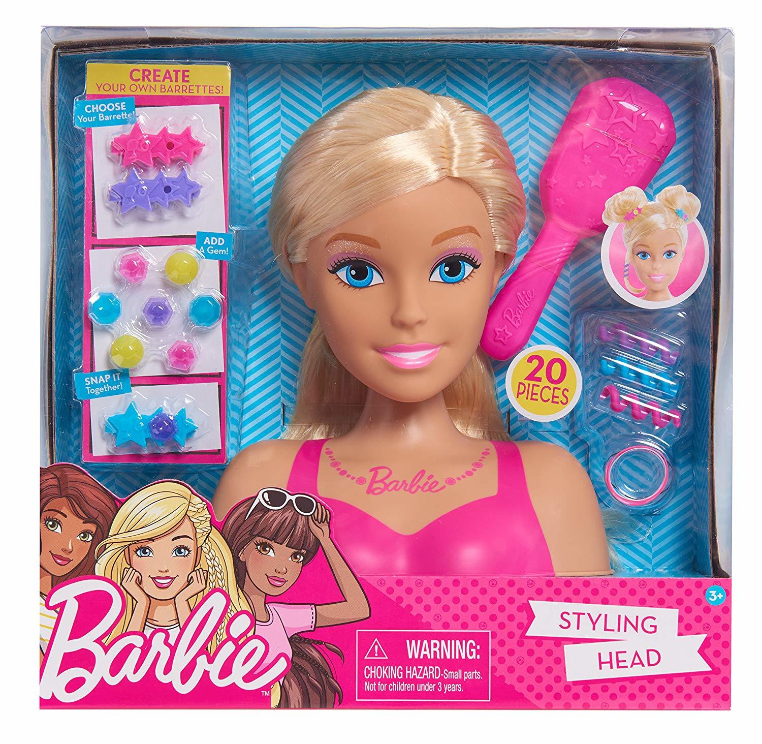 Купить игровой набор Barbie Голова для причёсок Барби блондинка, цены на  Мегамаркет