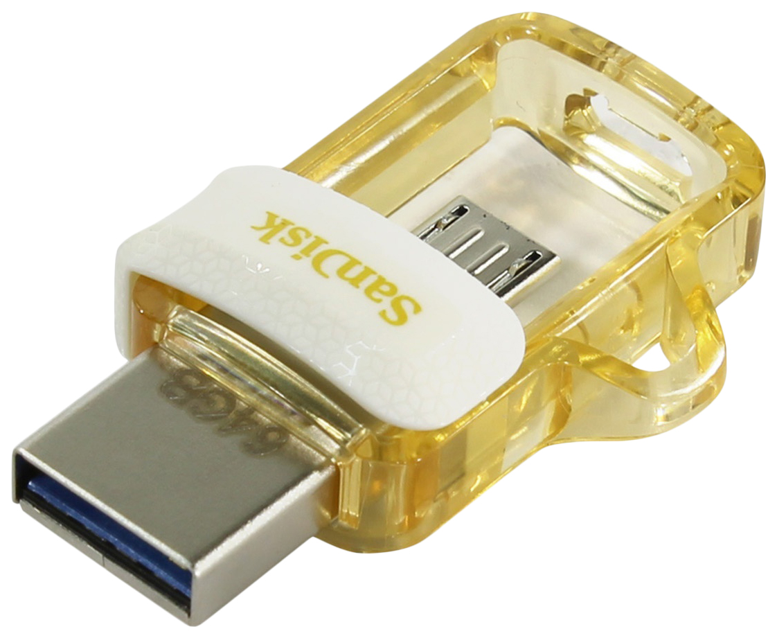 Флешка SanDisk Ultra Dual Drive 64ГБ White/Gold (SDDD3-064G-G46GW) - отзывы  покупателей на Мегамаркет | 100024188672