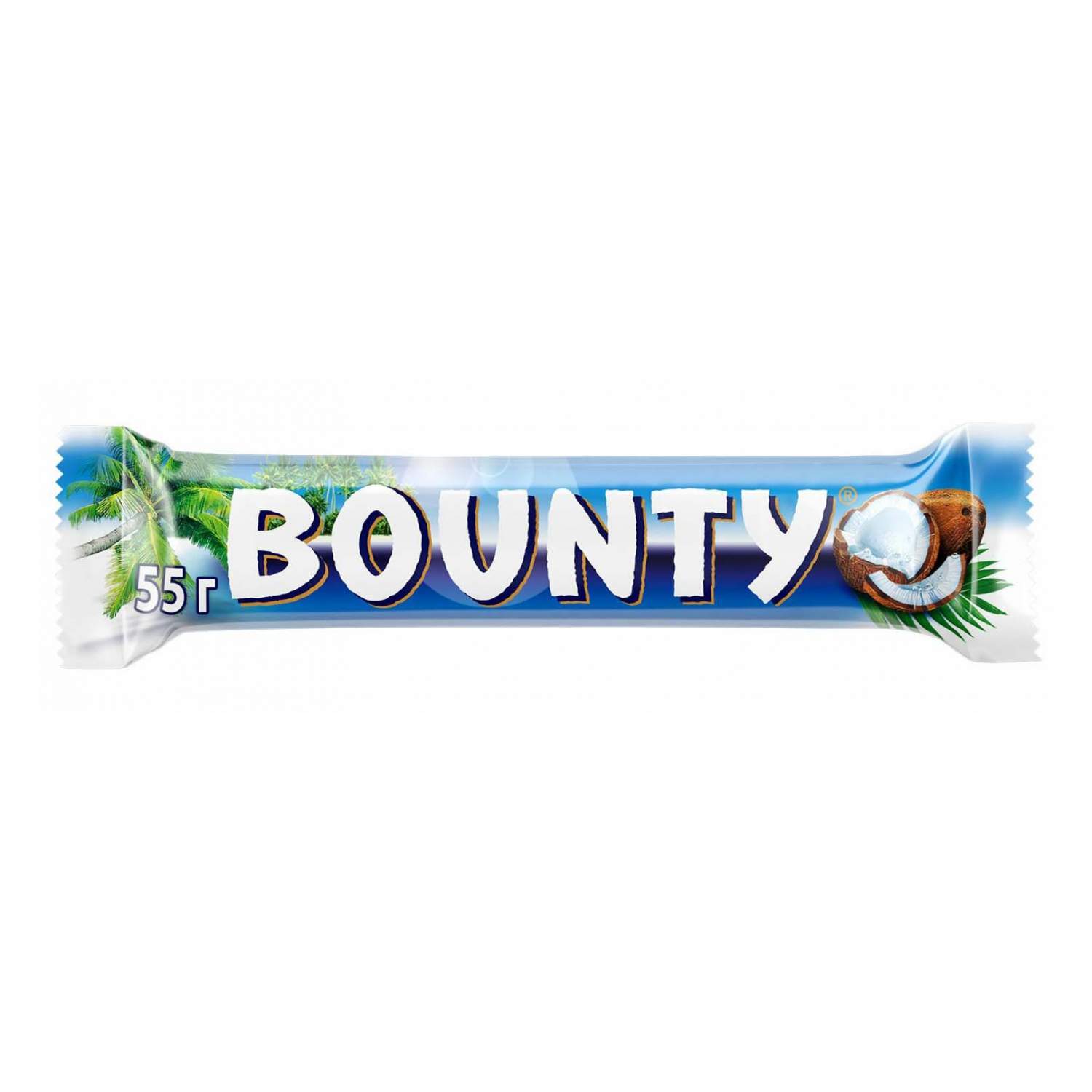 Купить батончик Bounty молочный шоколад с мякотью кокоса 55 г, цены на  Мегамаркет | Артикул: 100039741561