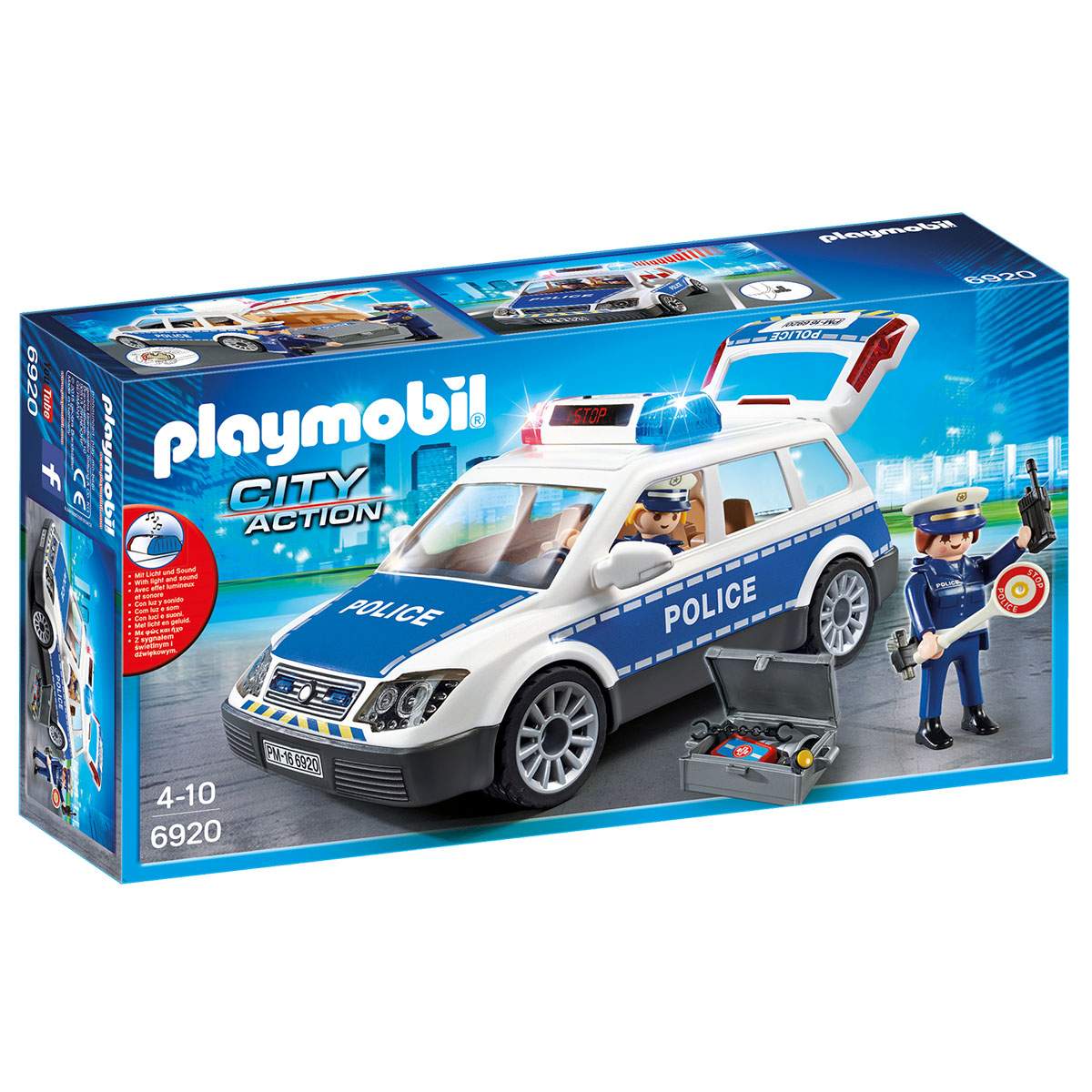 Купить игровой набор Playmobil PLAYMOBIL Полиция: Полицейская машина со  светом и звуком, цены на Мегамаркет