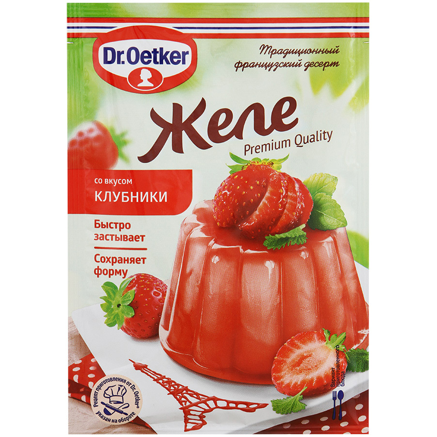 Желе Dr.Oetker со вкусом клубники 45 г – купить в Москве, цены в  интернет-магазинах на Мегамаркет