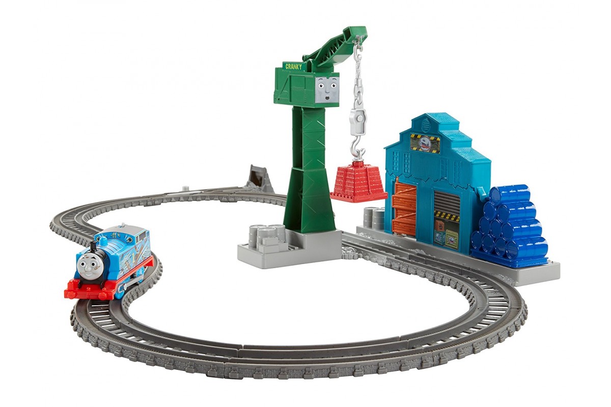 Железная дорога с паровозиком и Подъемным Краном Крэнки Thomas And Friends  – купить в Москве, цены в интернет-магазинах на Мегамаркет