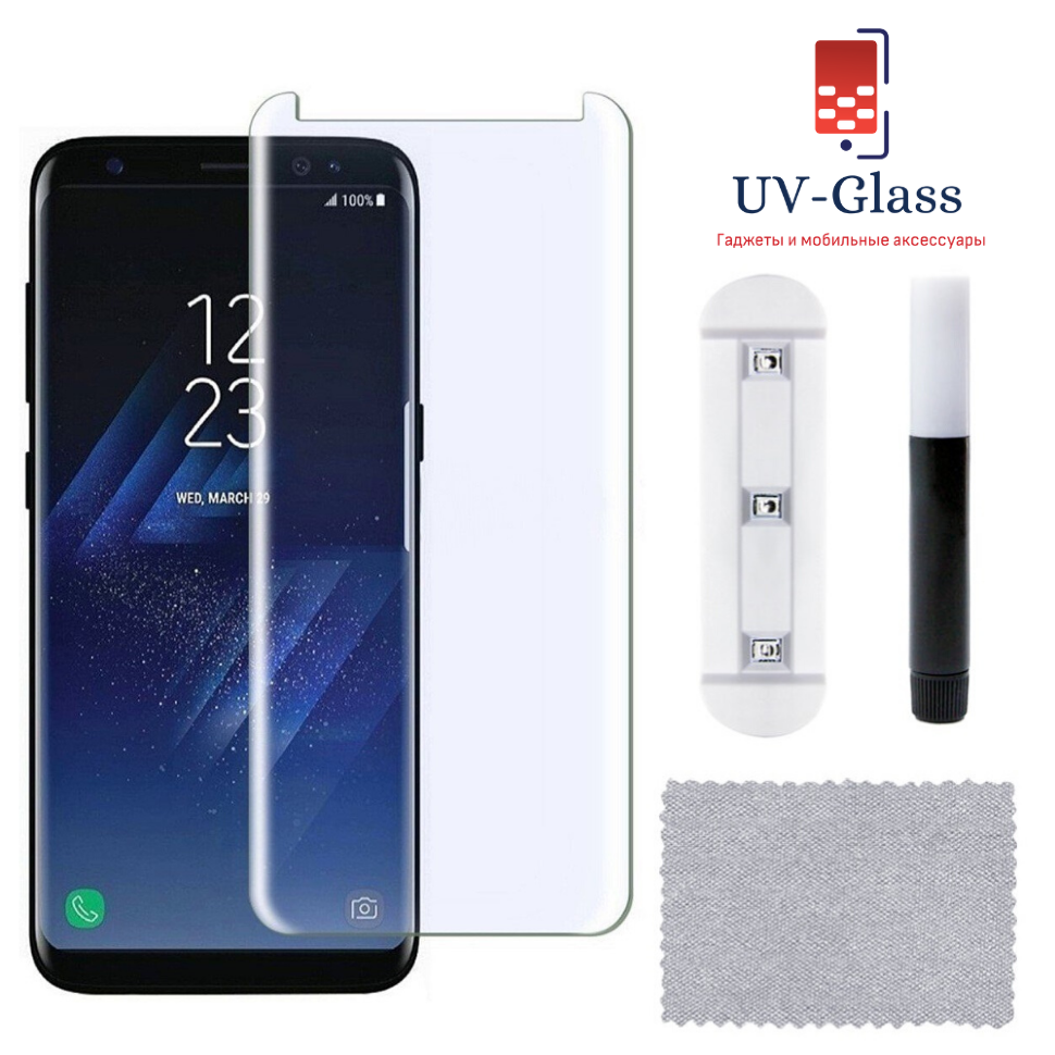 Защитное стекло UV-Glass для Samsung Galaxy S8 Plus, купить в Москве, цены  в интернет-магазинах на Мегамаркет