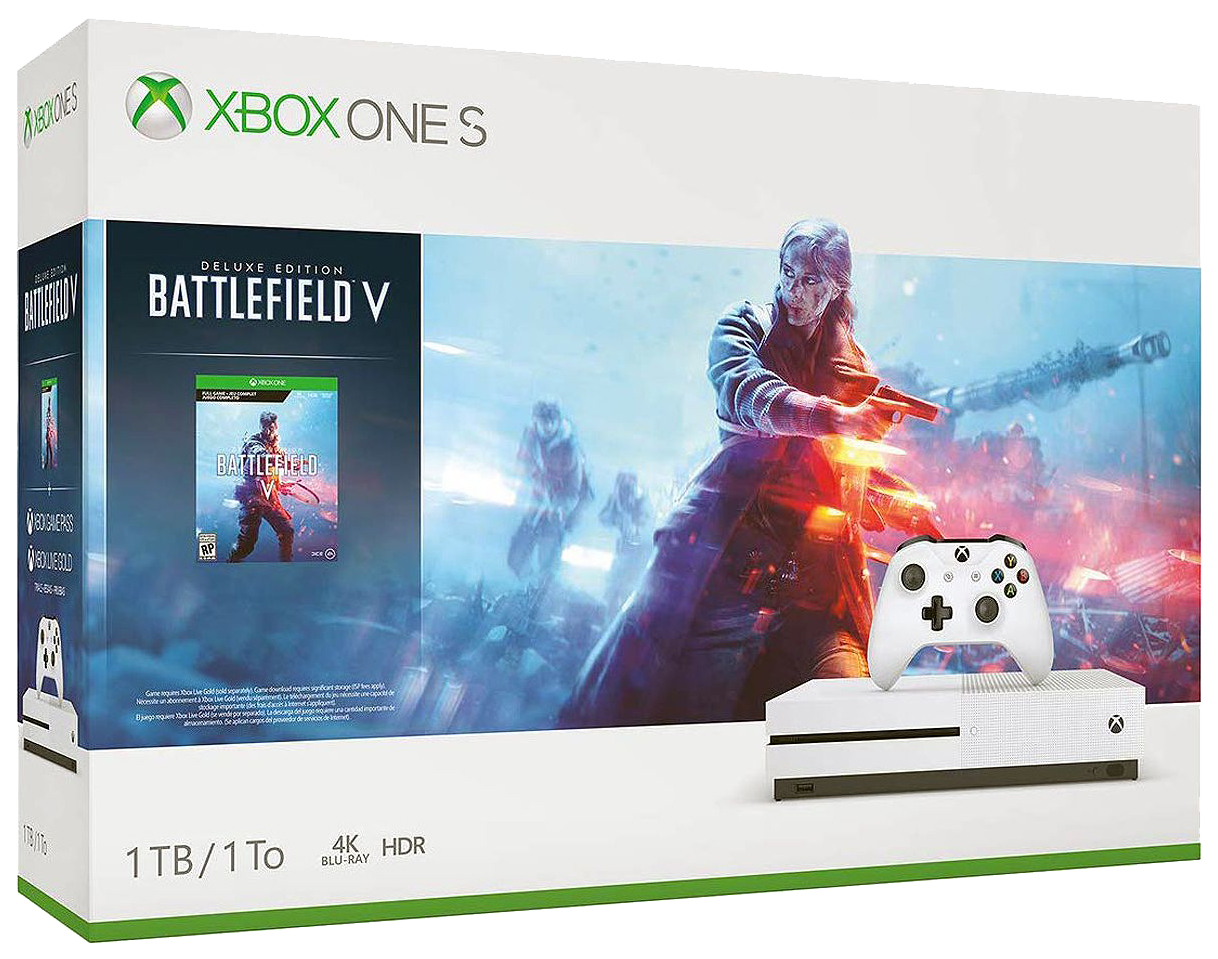 Игровая приставка Microsoft Xbox One S 1Tb 234-00689 White + Игра  Battlefield V – купить в Москве, цены в интернет-магазинах на Мегамаркет