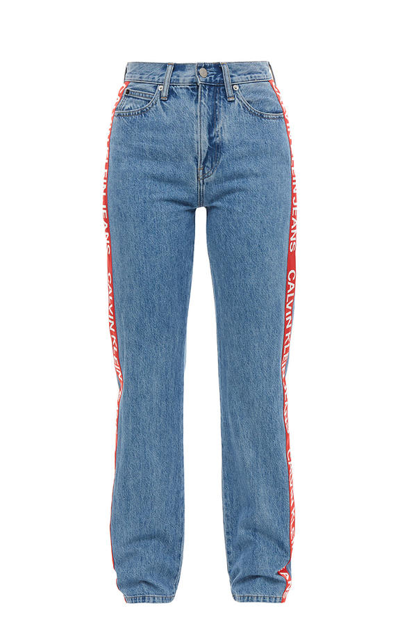 Calvin klein outlet logo stripe jeans