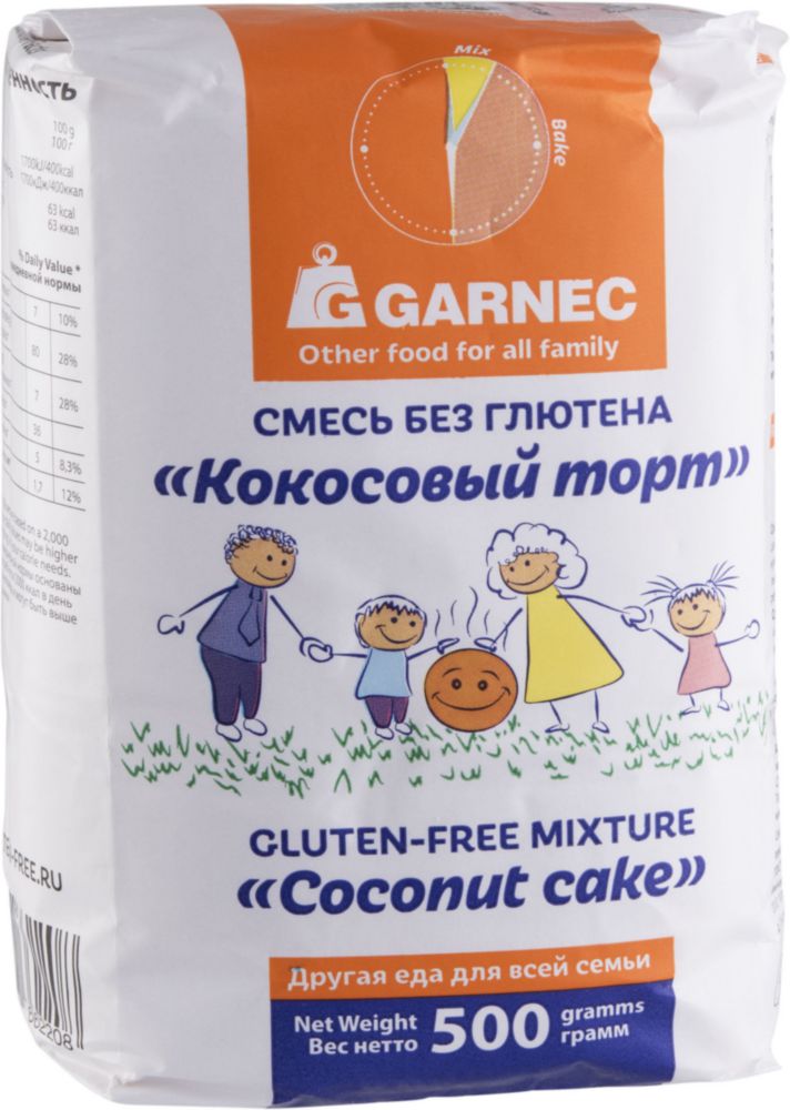 Смесь безглютеновая garnec кокосовый торт