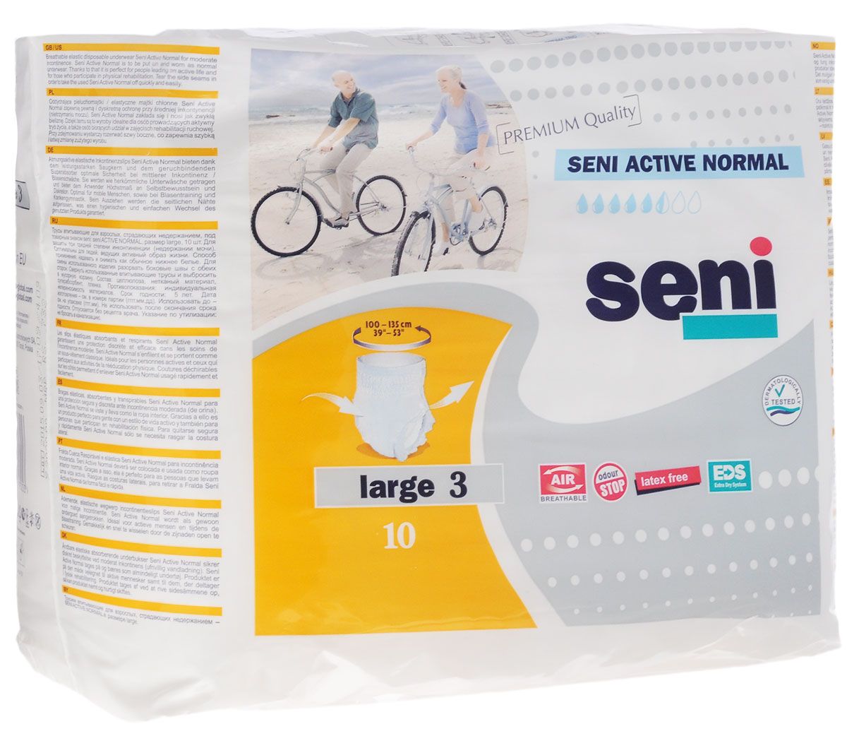 Подгузники-трусы Seni Active Normal для взрослых размер L 100-135 см 10 шт.  - отзывы покупателей на Мегамаркет