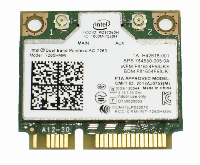 Intel 7260 AC DELL 7260HMW Dual Band Bluetooth 4.0 Wireless Mini PCI-E Intel 7260 AC DELL 7260HMW Dual Band Bluetooth 4.0 Wireless Mini PCI-E