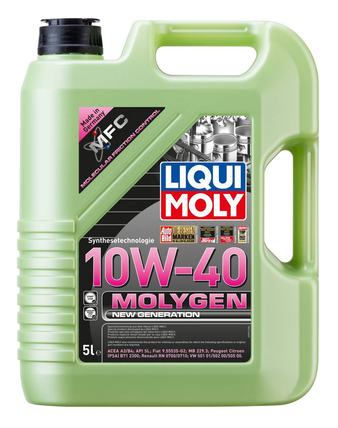 Моторное масло LIQUI MOLY cинтетическое Molygen NeW Generation 10W40 5л -  отзывы покупателей на Мегамаркет | 600008791926