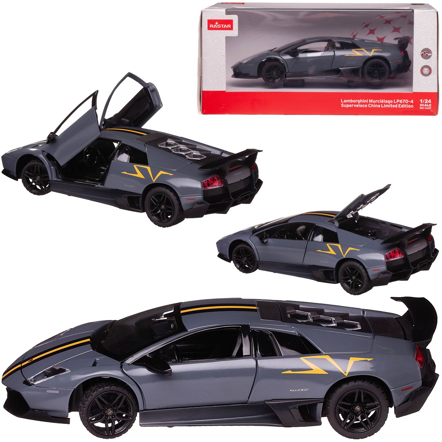 Купить машина металлическая 1:24 scale Lamborghini Murcielago LP670-4 SV,  цвет серый, цены на Мегамаркет